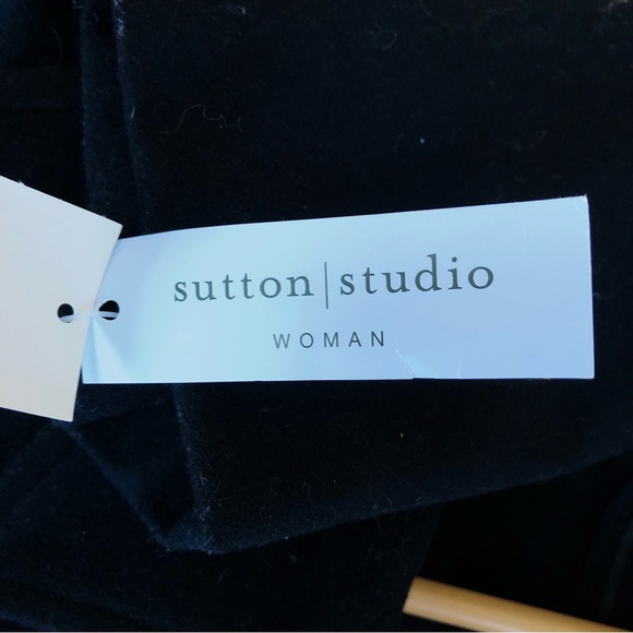 NWT SUTTON STUDIO cashmere blend unlined black open front collared jacket, 18W - Picture 8 of 8